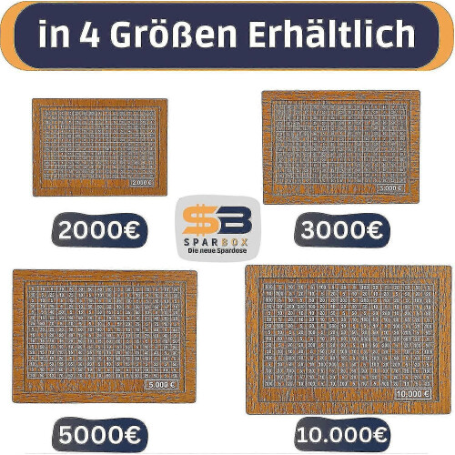 Genummerde spaarpot in 4 maten. 2