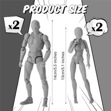4 Sets Drawing Action Figures Body Artists PVC Figure Model Drawing Models Drawing Mannequin Figure