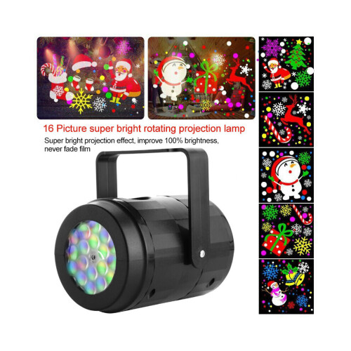 16-Pattern Christmas Projector Light - Automatic Rotating LED Projections for Indoor Parties (85-240V) 1