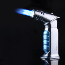 Torch Lighter, Quad 4 Jet Flame Windproof Butane Lighter with Safety Lock Adjustable Refillable Lighter for Kitchen Grill BBQ Candle Camping