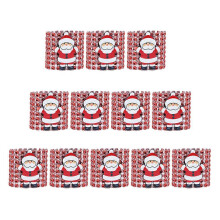 Red Christmas Serviette Rings Santa Napkin Holders for Holiday Table 12Pcs