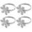 Napkin Ring Elegant Napkin Holder for Home 4Pcs Silver Finish 5