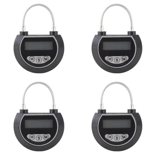 4X Electronic Time Lock Timer Lock Container Multi Function Time Lock Bin for Toys Black