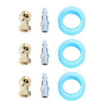 1/4Inch Portable Air Chuck Closed Brass Inflator for Inflator Gauge Compressor Accessories, 3 Pack