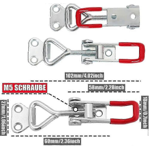 4 Pack Metal Adjustable & Quick-Release Toggle Latch compatible with Tool Boxes and Trunks 1