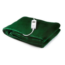 Coperta riscaldante DOMO - 10 posizioni di calore - Allevia e stimola - Pile di flanella - 180x160 cm - Verde