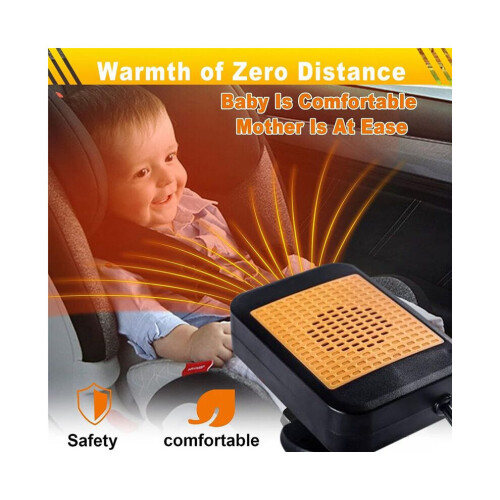 Riscaldatore per auto 12V 200W, portatile, per parabrezza, con base girevole a 360 gradi. 2