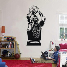 Adesivi murali Michael Jordan, decorazioni per la cameretta dei bambini, decorazioni per la camera da letto a tema basket.
