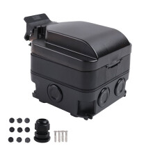 IP66 Waterproof Socket 220V Black Wall Plug Power with Built-In Electrical EU Home Appliance(A)