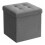 Set of 2 Storage Ottomans - Fabric - Dark Grey - Foldable Foot Rest Stools with Storage 1