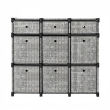 Cube Storage Shelf - Wood - Heather Grey - 9-Drawer Organizer for Living Room and Bedroom
