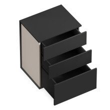 Nightstand - MDF - Matte White and Cappuccino Beige - 3 Storage Drawers, Toolless Assembly