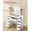 Dressing Table - MDF - Cloud White - LED Mirror with Power Outlets and 9 Drawers 3