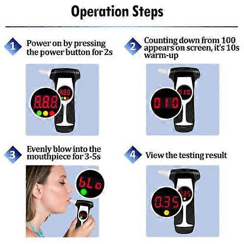 Breath Alcohol Analyzer Tester Police LCD Digital Breathalyzer Test Detector 2