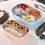 1 sæt Bento Box Multi-Grids Design Bærbar Rustfri Stål Madbeholder med Forseglende Låg til 3