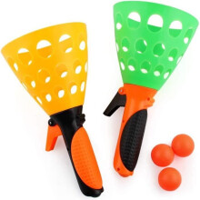 Fangball-spel - Pop 'N Catch - Flerfärgad - 2 korgar - 3 bollar - Utomhus