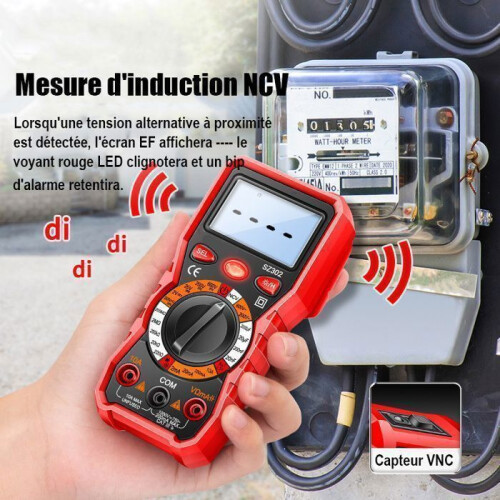 Digital Multimeter, Digital Multimeter, Multifunction Voltmeter with 2000 Counts, Electrical Tester, Ohmmeter, Measures AC/DC Voltage 1