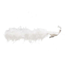 Ornement de Noël artificiel en plumes de paon blanc, oiseaux simulés à pince pour sapin de Noël, décorations de mariage, pendentif