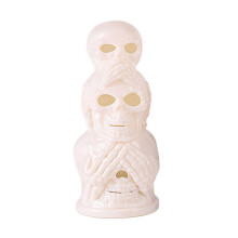 Lámpara de mesa nocturna con forma de calavera de resina con LED para fiestas de Halloween y el hogar.
