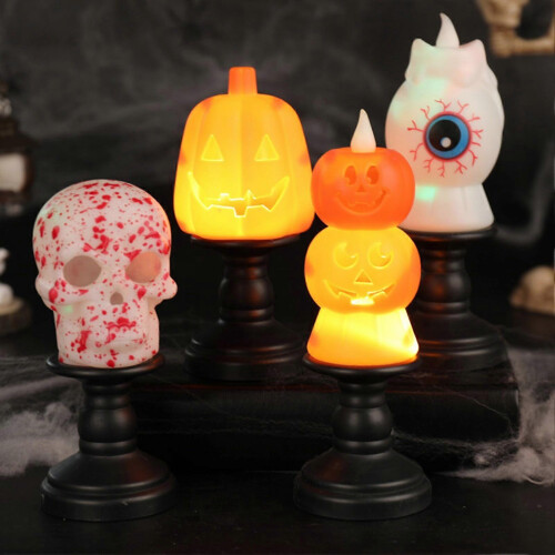 Veilleuse squelette - Lampe décorative LED effrayante pour table d'Halloween 1