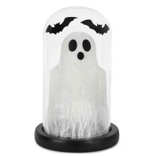 Veilleuse fantôme sous dôme – LED blanc chaud à piles – pour décoration de cheminée ou de table
