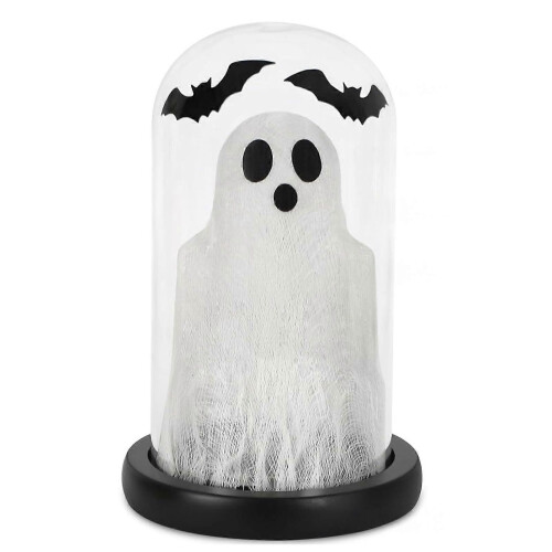 Ghost in Dome Night Light – Battery Operated Warm LED – for Mantel Tabletop Decor