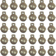 Lot de 30 clochettes en laiton tibétain doré antique, style vintage indien, pour la décoration de colliers de chiens et autres objets a