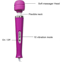 Wired Handheld Personal Therapy Massager With 10 Adjustable Vibration Speeds For Sports Recovery Muscle Aches And Body Pain Silicone Bo