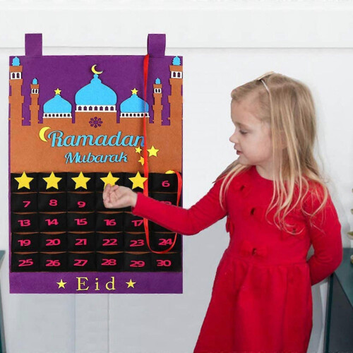 Eid Ramadan Mubarak Countdown-Kalender mit 30 Sternaufklebern Adventskalender 1