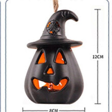 Halloweenská dýňová lucerna přenosná hororová halloweenská dekorace lebka svíčka rekvizity LED světlo poníka