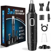 Zastřihovač nosu, USB dobíjecí zastřihovač nosu, profesionální 3v1 přesné stříhání, multifunkční pro nos, uši, obočí, vousy,