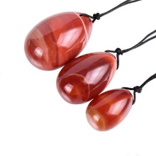 Juego de huevos Yoni de cornalina (3 piezas) - Bola de ejercicios de Kegel para la higiene femenina y el fortalecimiento muscular.