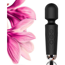 Varita de masaje personal portátil e inalámbrica con 8 velocidades ajustables y 20 modos de vibración. Dispositivo de masaje corporal