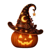 Harpiks Drage Græskar Lampe – LED Bordlampe – Til Halloween Pejsepynt