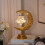 Moon Lamp Tabletop LED Night Light with Iron Openwork Pattern Hanging Moon Shape Decorative Rattan Stars Ambient Light 5