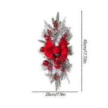 Christmas Wreath Pendants Garland Xmas Decoration Christmas Wreath Hanging Pendant for Holiday Wall Door With LED Light String