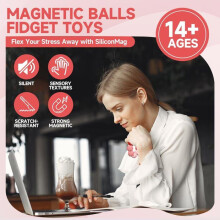 Set van 8 getextureerde magnetische stressballen - sensorisch friemelspeelgoed voor school, kantoor en dagelijks gebruik - kerstcadeau-