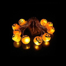 1,5 m 10 LED Halloween LED -merkkivalot kurpitsan aavekallovalot paristokäyttöiset ulkokäyttöön tarkoitetut Halloween-juhlakoristeet