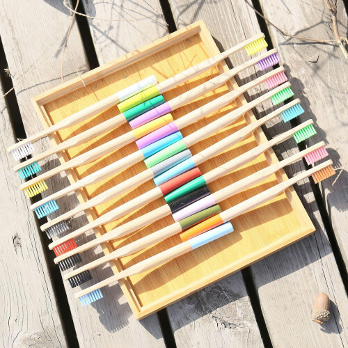 17pcs Bamboo Toothbrush Set, Soft Toothbrush, Biodegradable Natural and Eco-Friendly 2