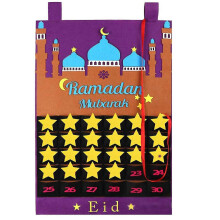 Eid Ramadan Mubarak nedtellingskalender med 30 stjerneklistremerker adventskalender