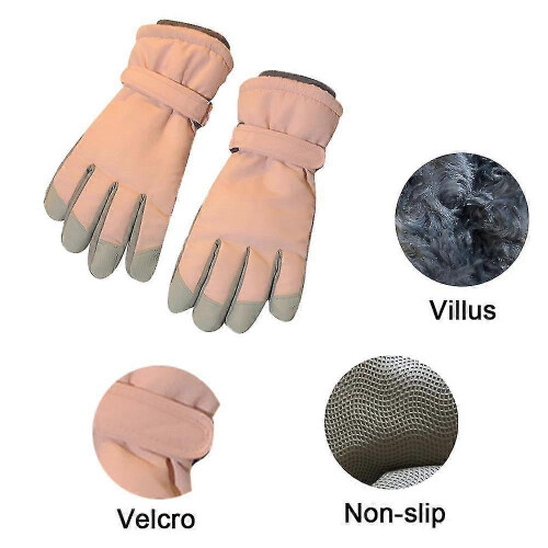 Guanti invernali da neve impermeabili, foderati in pile, antivento e caldi. 2