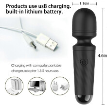 Kabelloses, wiederaufladbares Mini-Massagegerät mit 10 leisen Vibrationsmodi, tragbares Silikon-Körpermassagegerät für Erwachsene