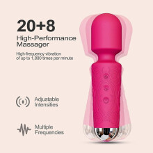 Masaj portabil fără fir cu baghetă personală, impermeabil, reîncărcabilă prin USB, cu moduri multiple de vibrații, din silicon, dispoz