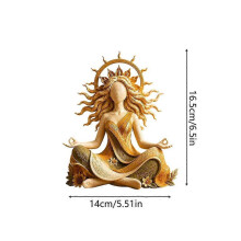 Estatua de la Diosa del Sol y la Luna, figura abstracta de yoga y meditación zen, adorno de resina para decoración de mesa y hogar.