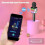 Wireless karaoke microphone, children's karaoke microphone with dancing LED light, Bluetooth microphone for kids, black 4