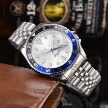 (Style K) Men's Automatic GMT Diver Watch, Orange Dial Rotating Bezel, Luminous Hands Date Stainless Steel Sports Wrist Watch