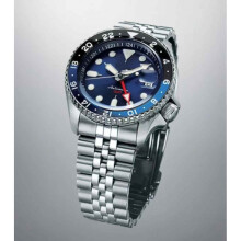 (Style G) Men's Automatic GMT Diver Watch, Orange Dial Rotating Bezel, Luminous Hands Date Stainless Steel Sports Wrist Watch