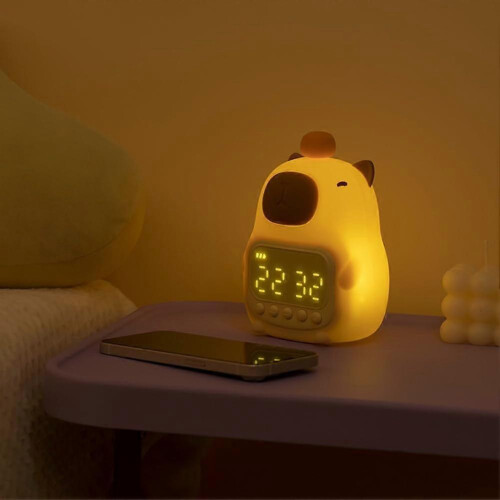 Alarm Clock Nightlight Lamp, Rechargeable Tabletop Digital Clock, LED Night Light Desk Decor 2