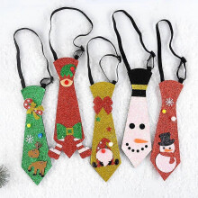 Funny Christmas Santa Claus Snowman Felt Tie Merry Christmas Gifts For Kids Adults Happy New Year Party Photo Props Elastic
