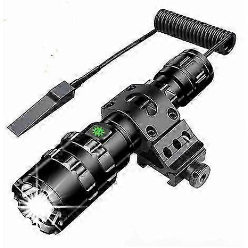 Tactical Flashlight High Lumen Super Bright LED, USB Rechargeable 5 Lighting Modes, Rail Mount with Pressure Switch